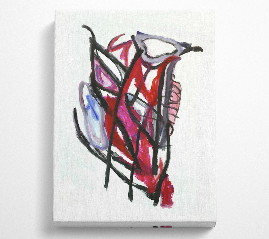  A Canvas Print of Crimson Abstract Form Canvas Wall Art