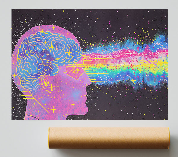 Pink Cosmic Brainwave Giclee Print