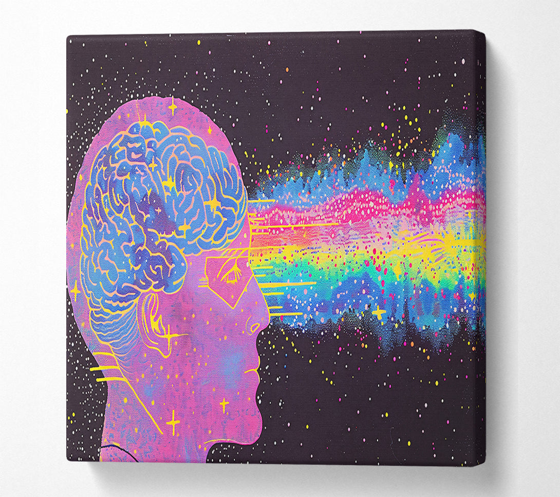  A Canvas Print of Pink Cosmic Brainwave Canvas Wall Art