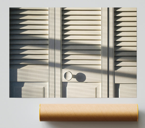 White Slats And Shadows Print