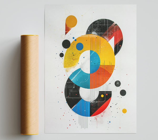 Abstract Yellow Circles Print