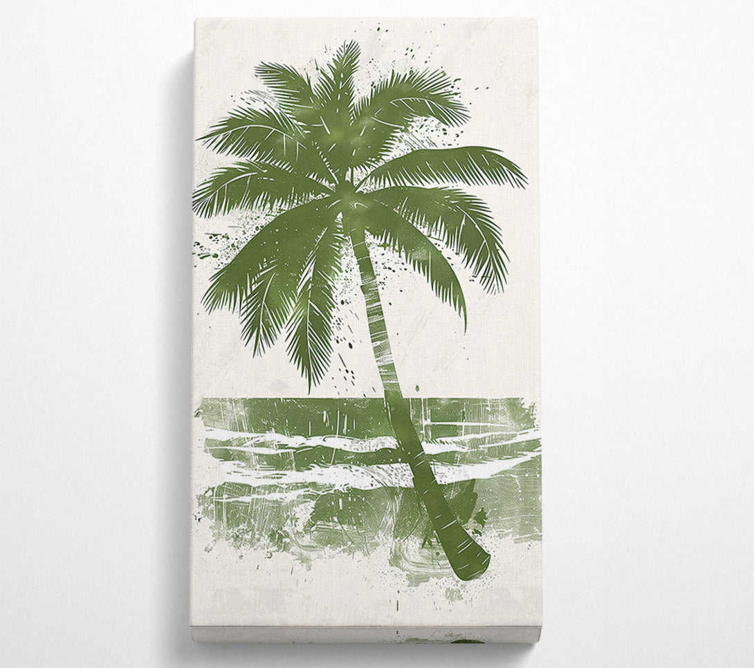  A Canvas Print of Green Palm Silhouette Canvas Art