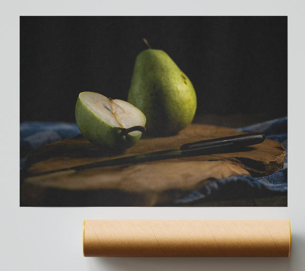 Green Pear Still Life Print