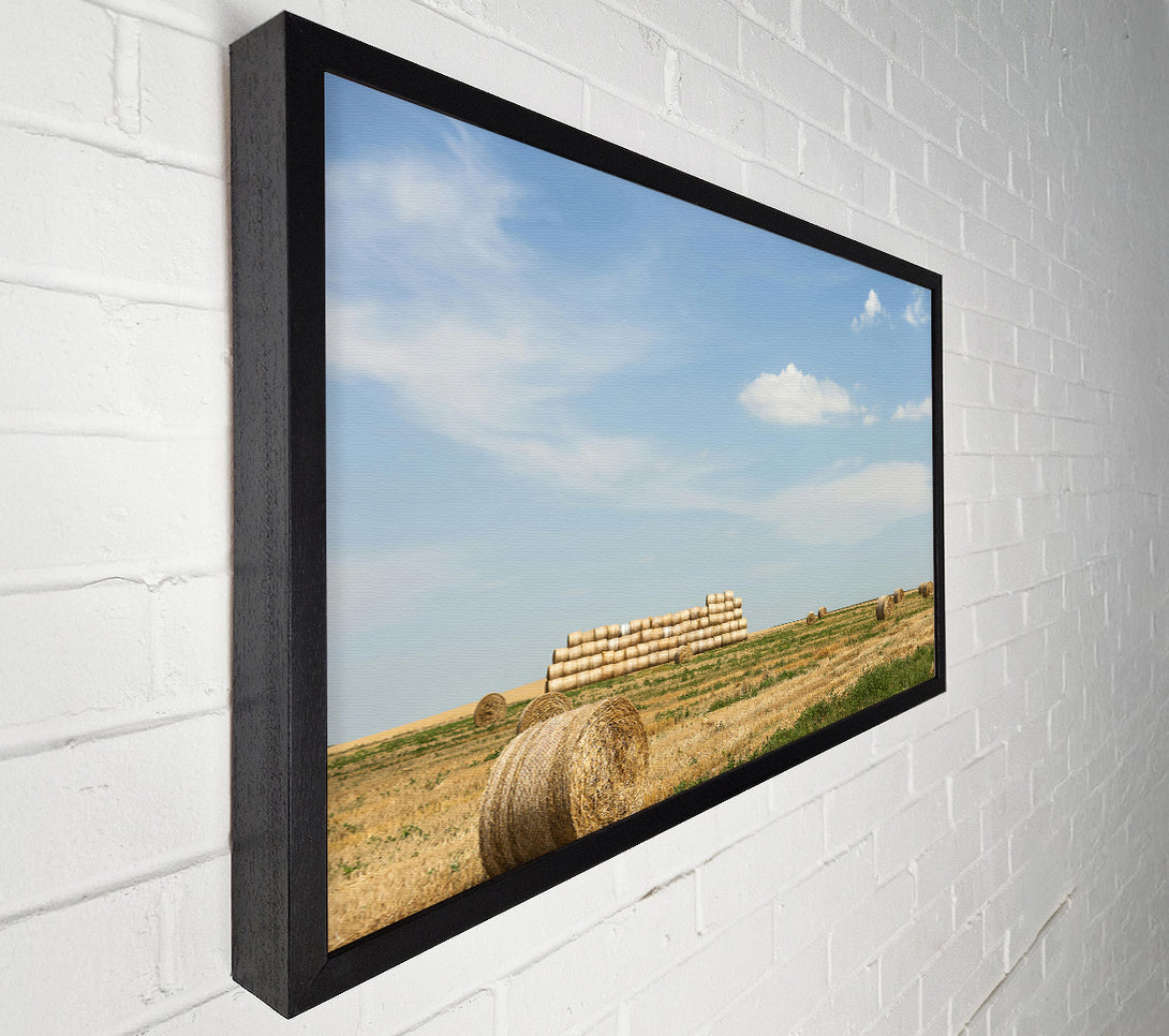  A Canvas Print of Golden Hay Stacks Canvas Art