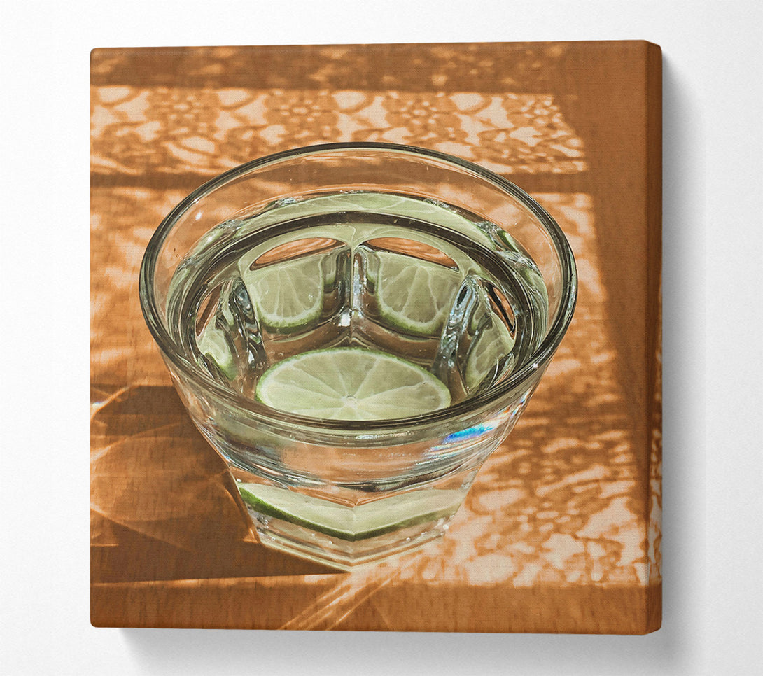  A Canvas Print of Golden Lime Refreshment Canvas Art