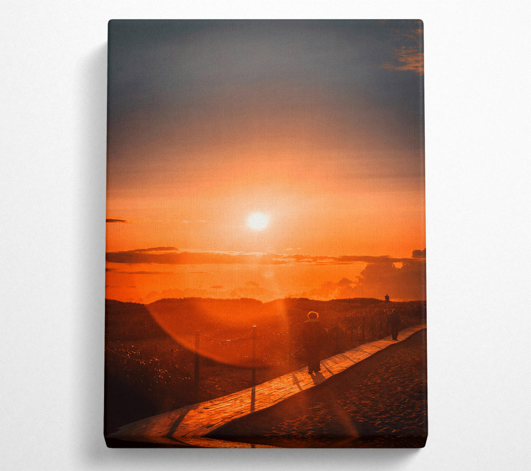  A Canvas Print of Golden Hour Silhouettes Canvas Print