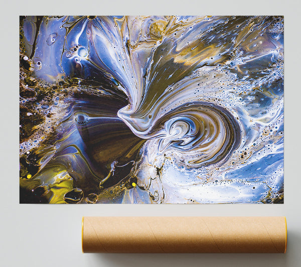 Golden Swirling Vortex Poster
