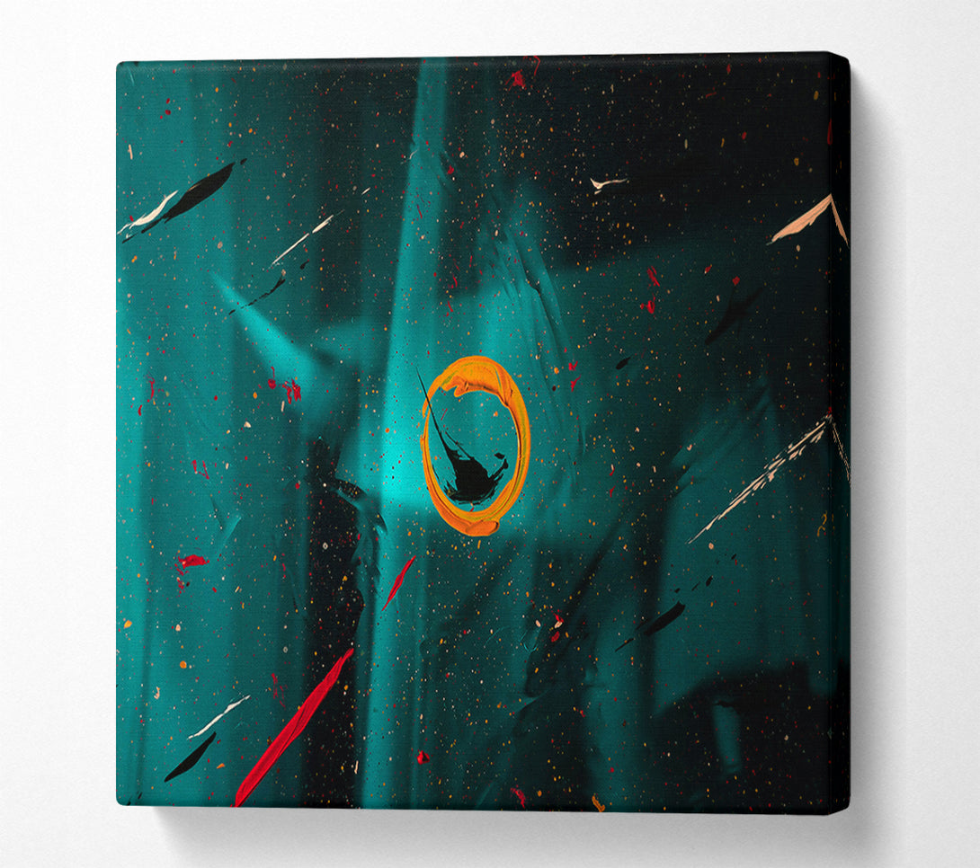  A Canvas Print of Teal Ring Of Light Canvas Art