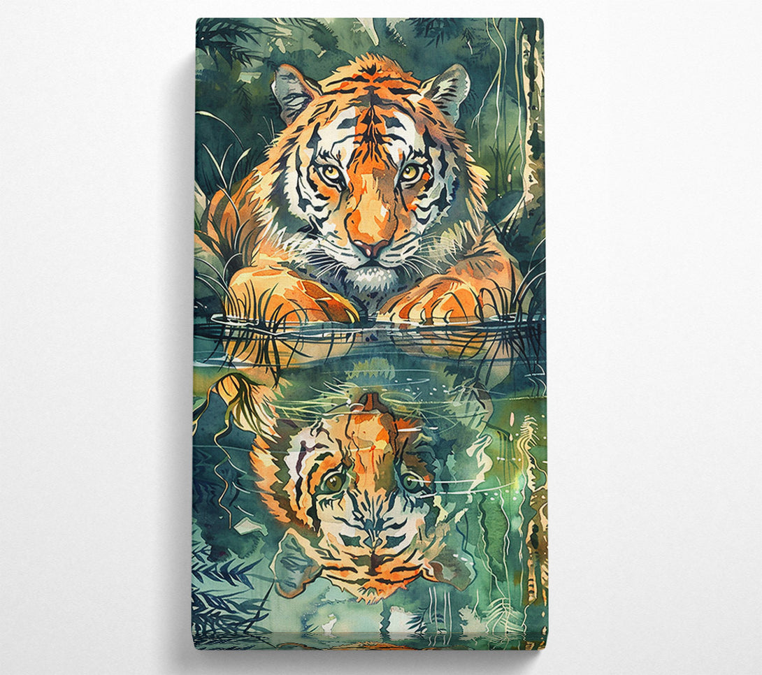  A Canvas Print of Orange Tiger Reflection Canvas Wall Art