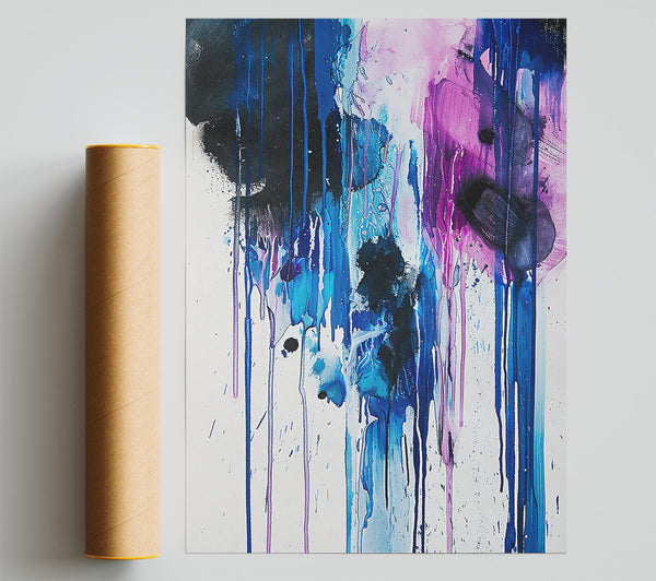 Blue And Pink Drips Poster