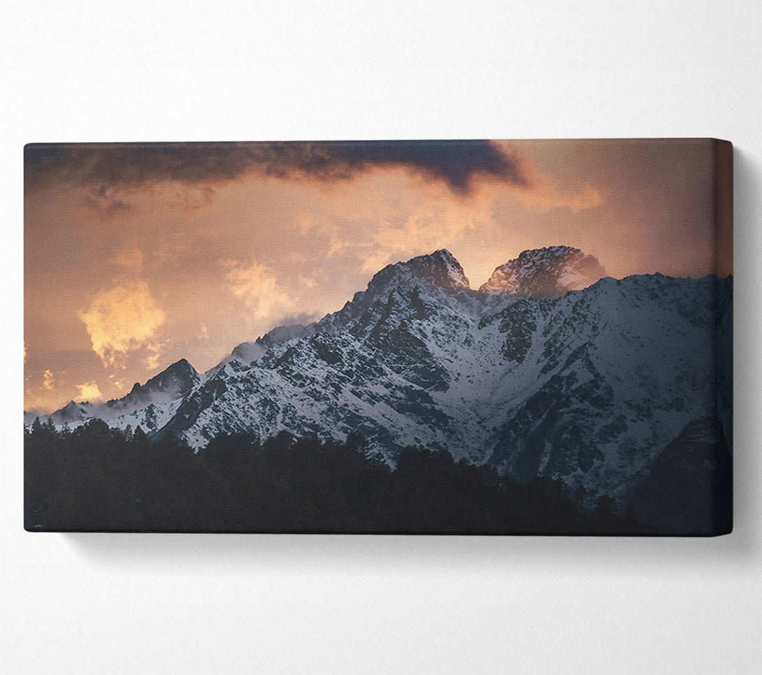  A Canvas Print of Orange Sky Peaks Canvas Print