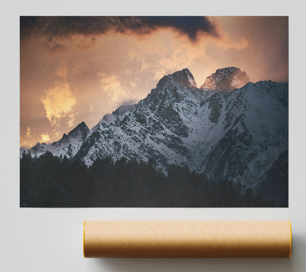 Orange Sky Peaks Print