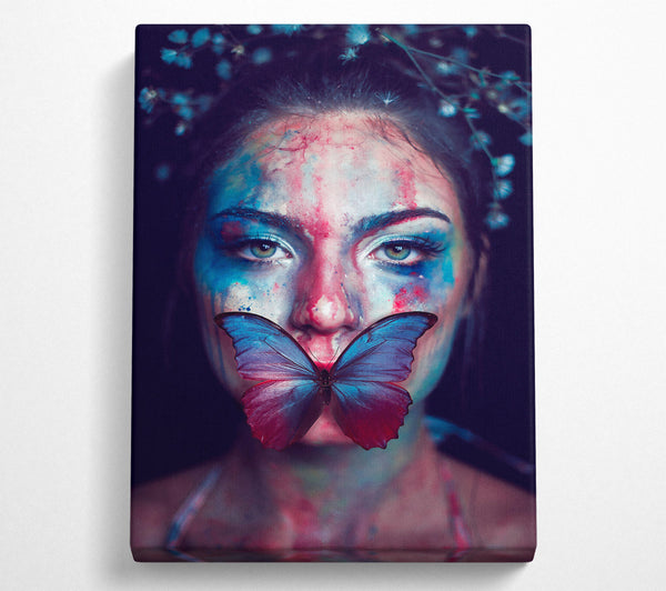  A Canvas Print of Blue Butterfly Whisper Canvas Art