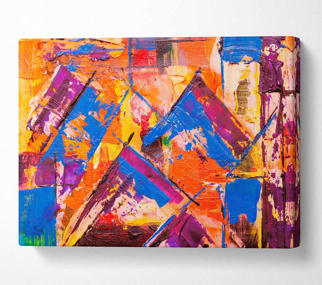  A Canvas Print of Orange Abstract Strokes Canvas Wall Art