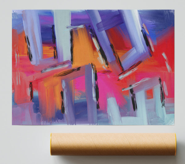 Purple Painted Shapes Print