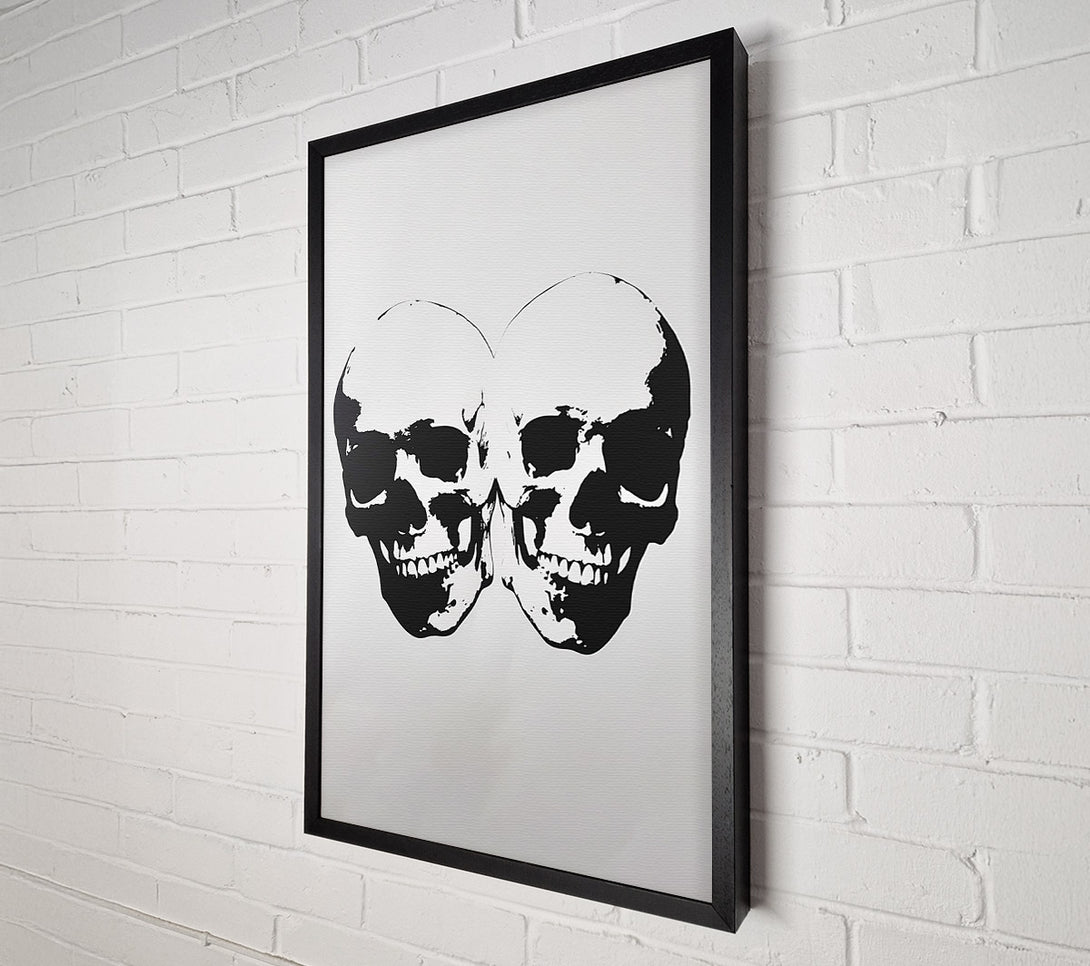  A Canvas Print of 2 Smiling Skulls Canvas Art