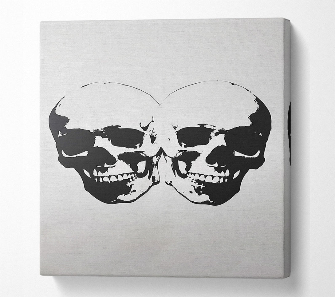  A Canvas Print of 2 Smiling Skulls Canvas Art