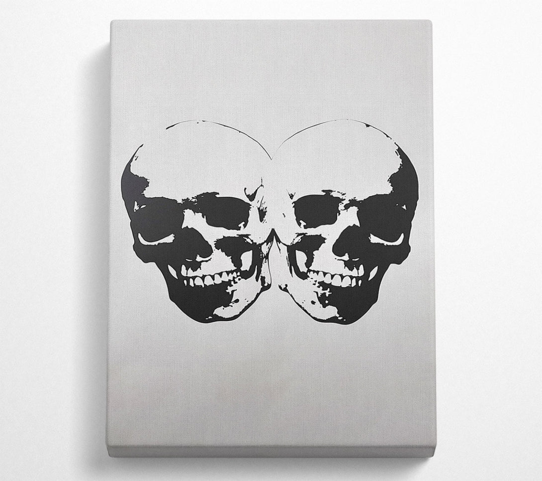  A Canvas Print of 2 Smiling Skulls Canvas Art