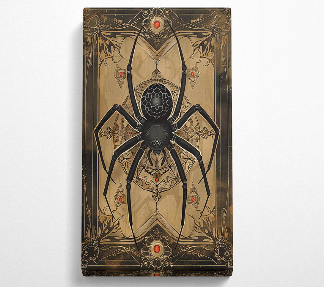  A Canvas Print of Black Arachnid In Gold Canvas Print