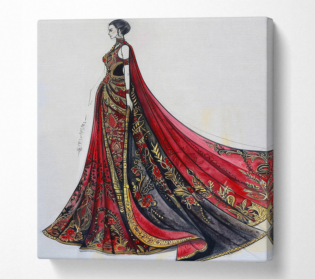  A Canvas Print of Crimson Silk Dreams Canvas Wall Art