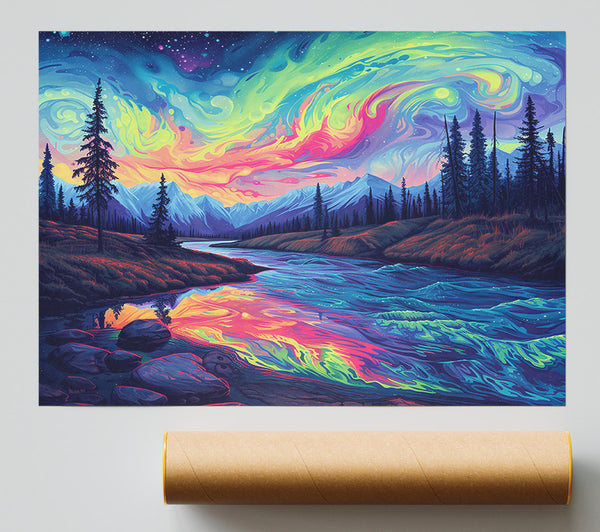 Neon River Dreams Poster