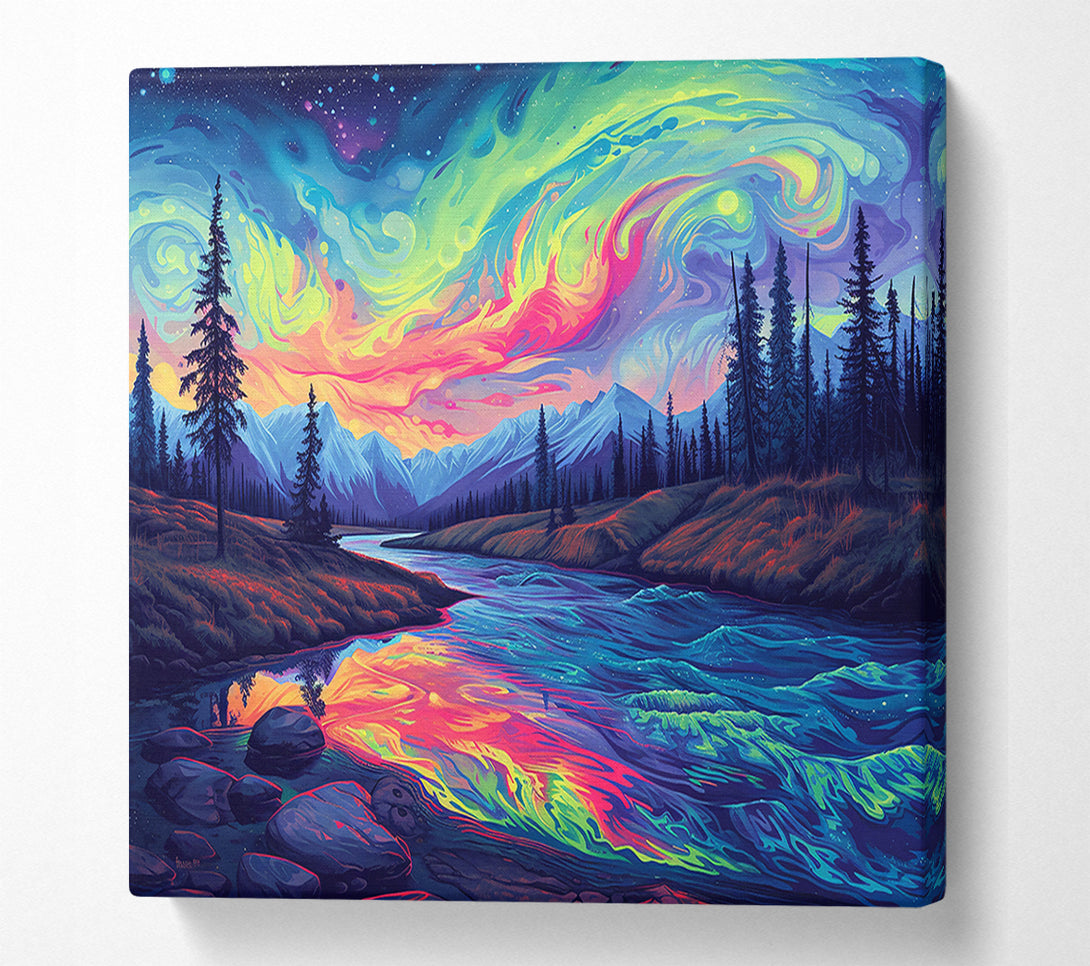  A Canvas Print of Neon River Dreams Canvas Art