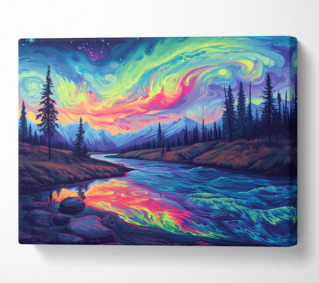  A Canvas Print of Neon River Dreams Canvas Art