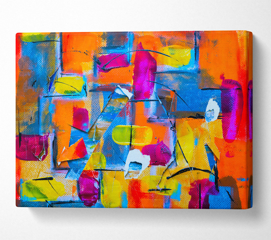  A Canvas Print of Orange Abstract Expressionism Canvas Art