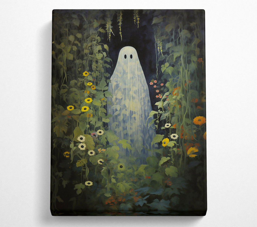  A Canvas Print of White Ghost In Green Canvas Art
