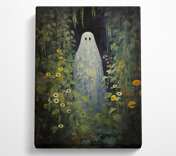  A Canvas Print of White Ghost In Green Canvas Art