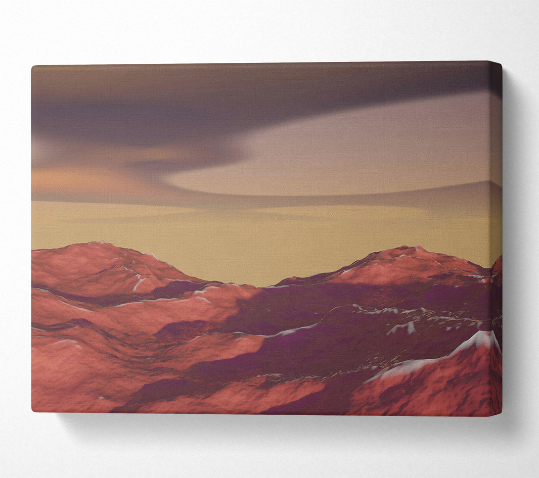  A Canvas Print of Crimson Mountain Dreamscape Canvas Art
