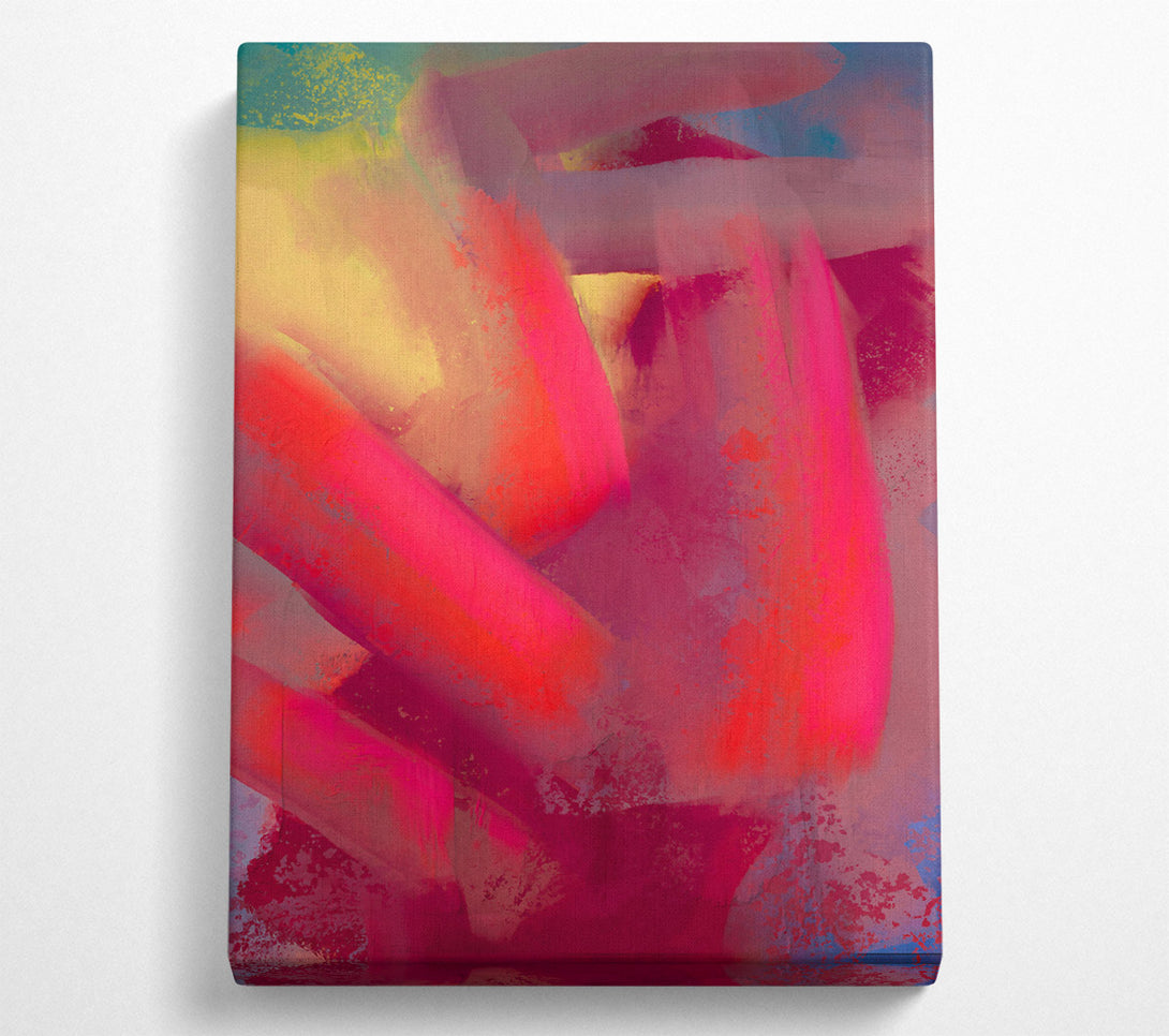  A Canvas Print of Crimson Abstract Strokes Canvas Wall Art
