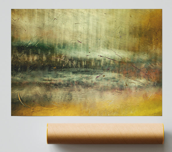Golden Hues Beneath Glass Print