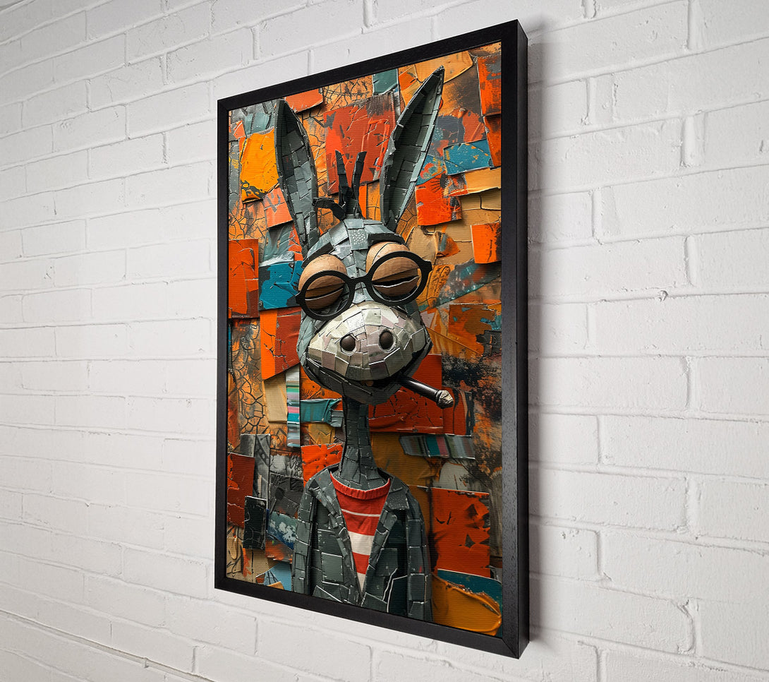  A Canvas Print of Grey Donkey Smokes Canvas Print