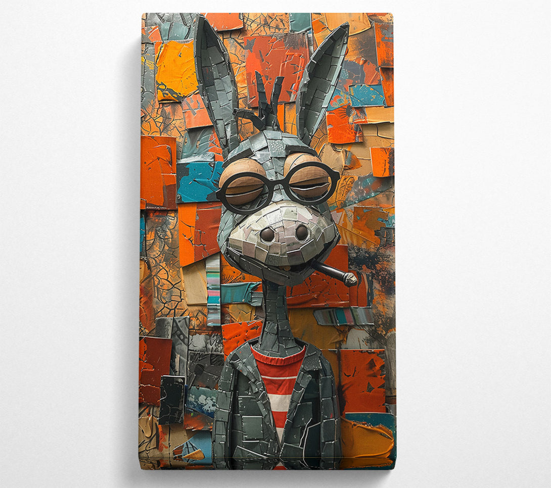  A Canvas Print of Grey Donkey Smokes Canvas Print