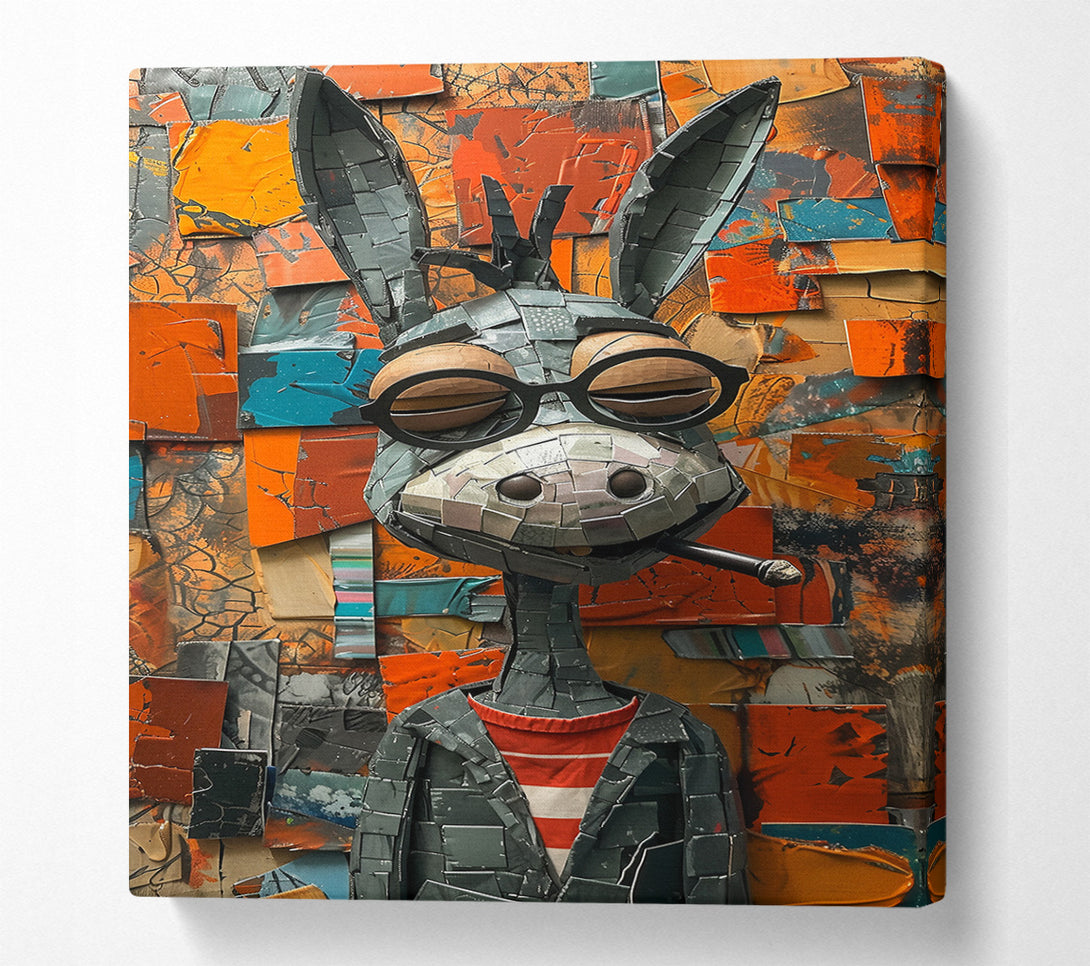  A Canvas Print of Grey Donkey Smokes Canvas Print