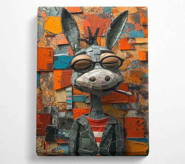  A Canvas Print of Grey Donkey Smokes Canvas Print