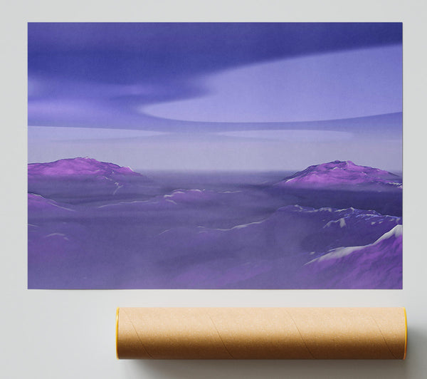 Lavender Mountain Peaks Poster