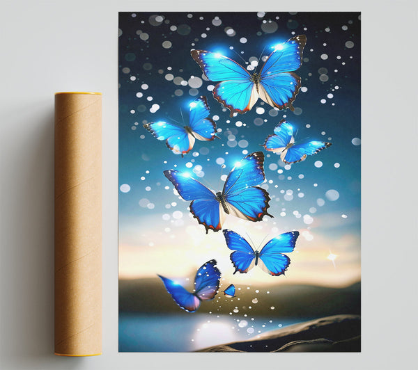 Azure Butterfly Dreams Giclee Print