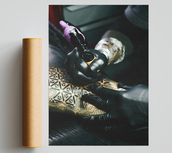 Black Ink Geometry Giclee Print