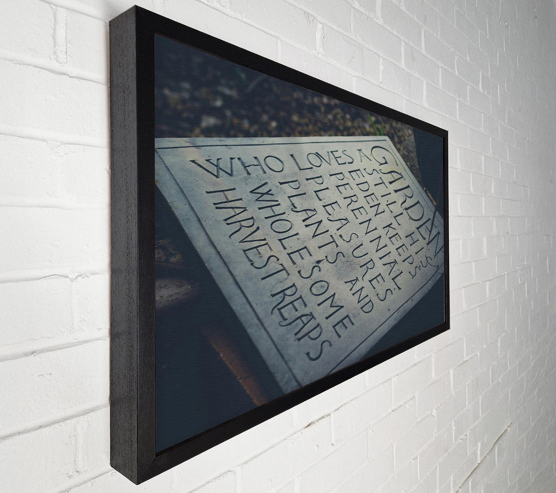  A Canvas Print of Grey Stone Garden Verse Canvas Art