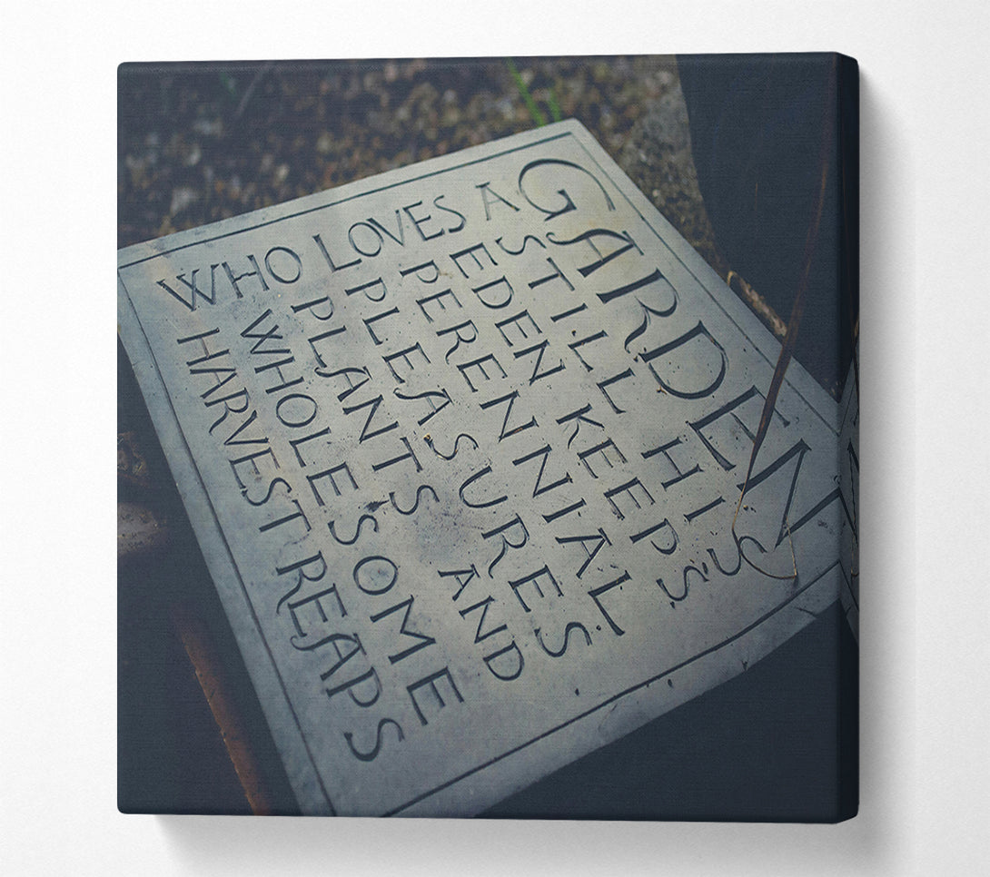  A Canvas Print of Grey Stone Garden Verse Canvas Art