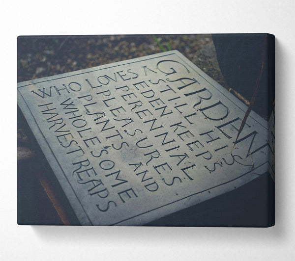  A Canvas Print of Grey Stone Garden Verse Canvas Art