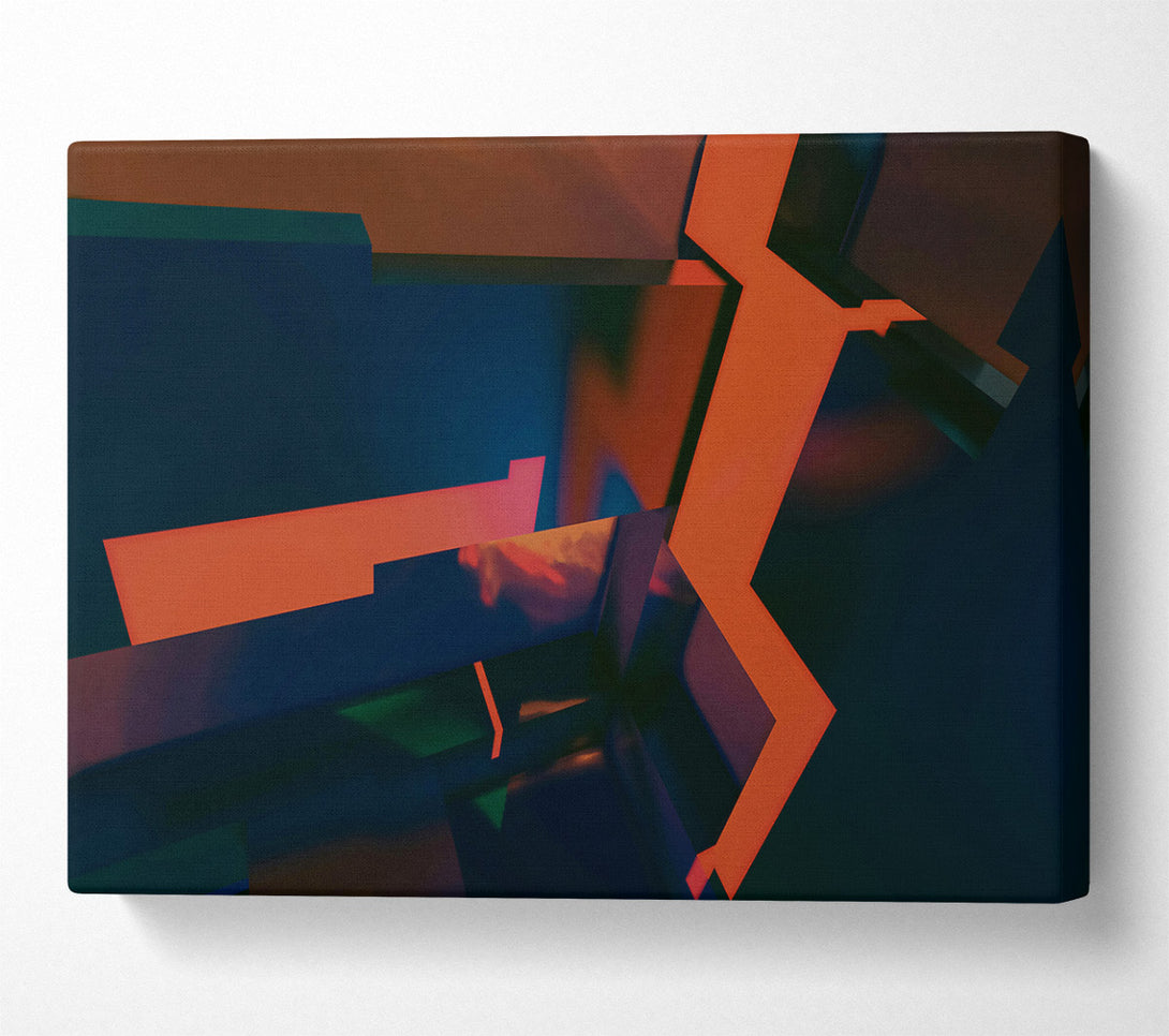 A Canvas Print of Orange Abstract Geometry Canvas Wall Art