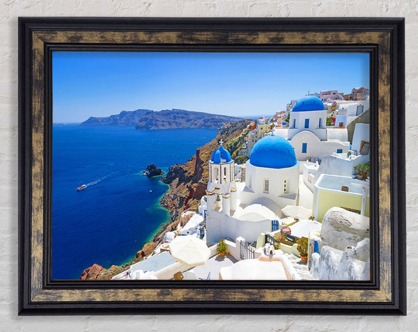 A Lovely View Of Greece Framed Print