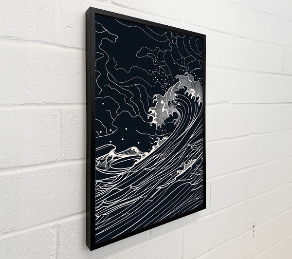 Black Ink Ocean Waves