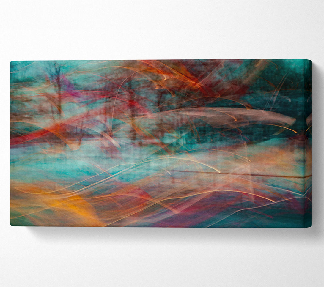  A Canvas Print of Teal Light Swirls Canvas Print