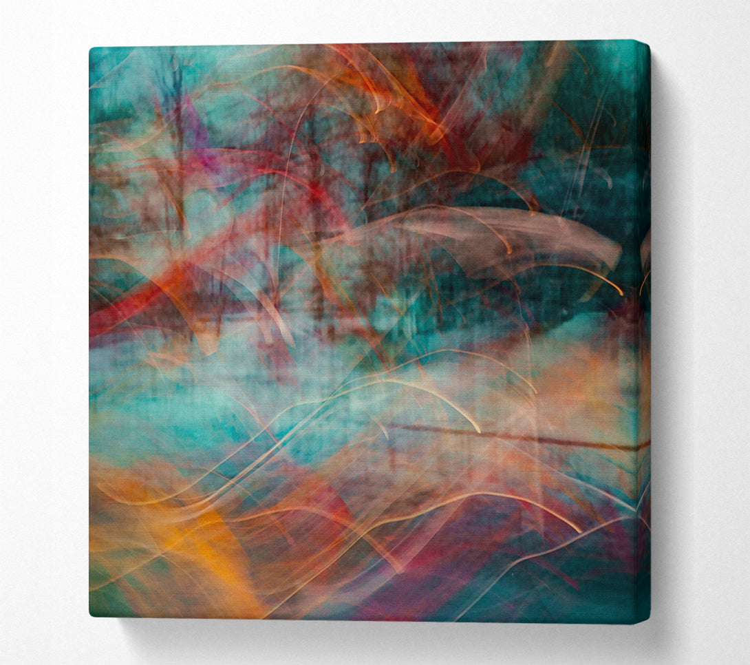  A Canvas Print of Teal Light Swirls Canvas Print
