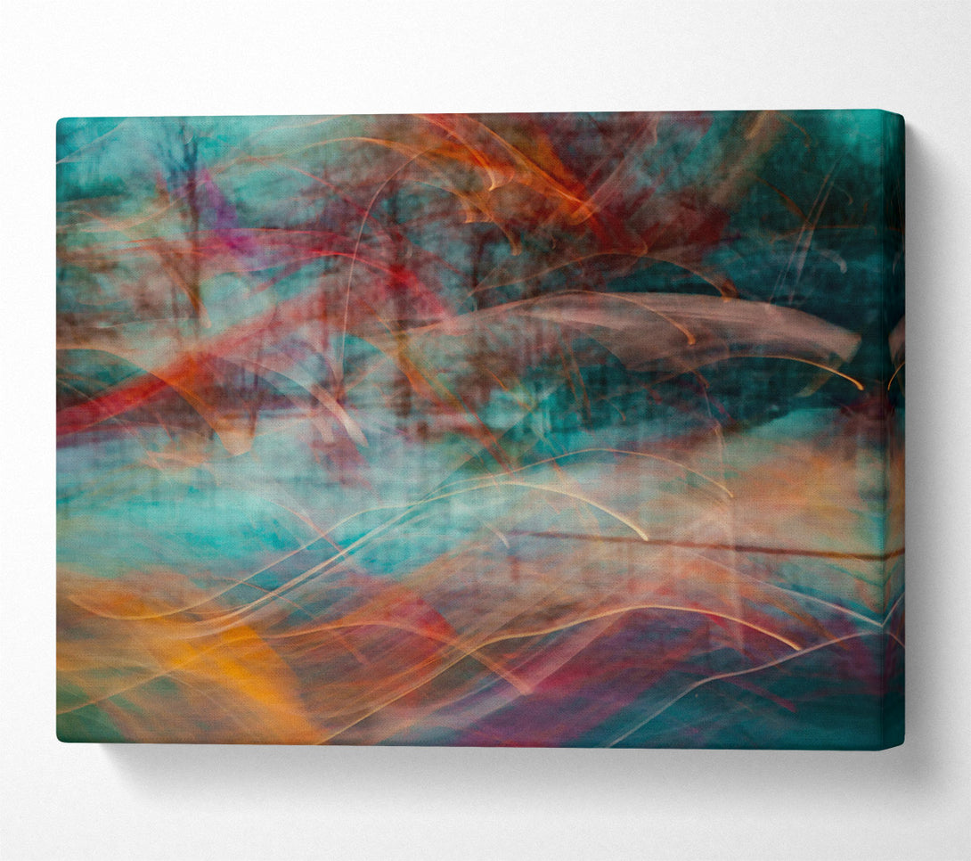  A Canvas Print of Teal Light Swirls Canvas Print