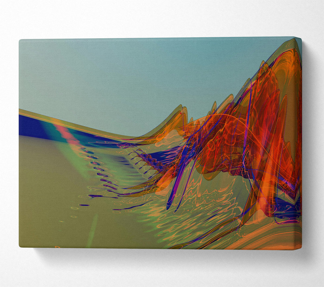  A Canvas Print of Orange Abstract Landscape Canvas Wall Art